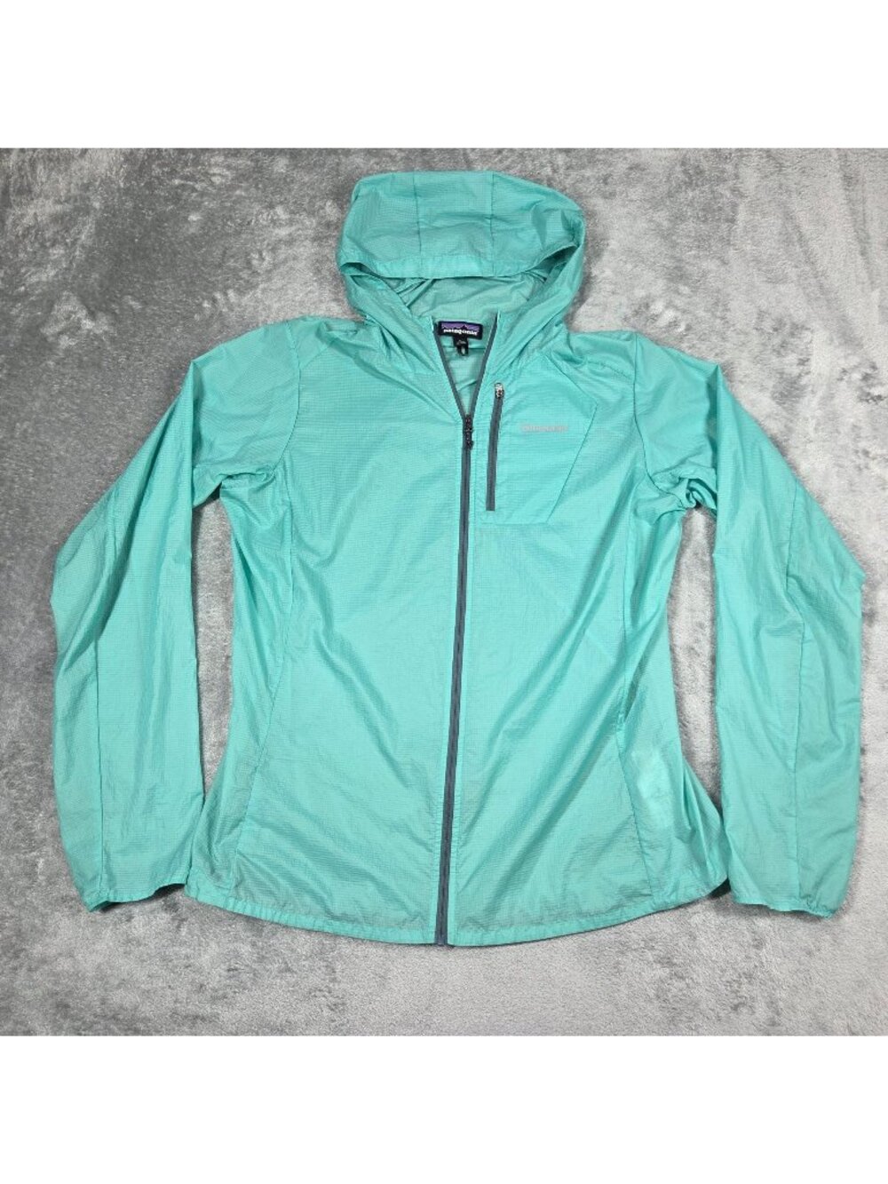 Patagonia Jacket Womens Large Green Houdini Windbreaker Rain Coat Light 24146